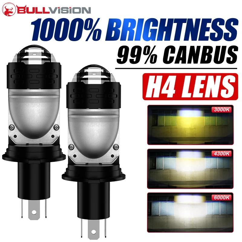 1/2X3 Color High Power H4/9003/HB2 LED Headlight Bulbs Projector Len Canbus 3000W 4000000LM Super Bright H4 LED For to Car/moto