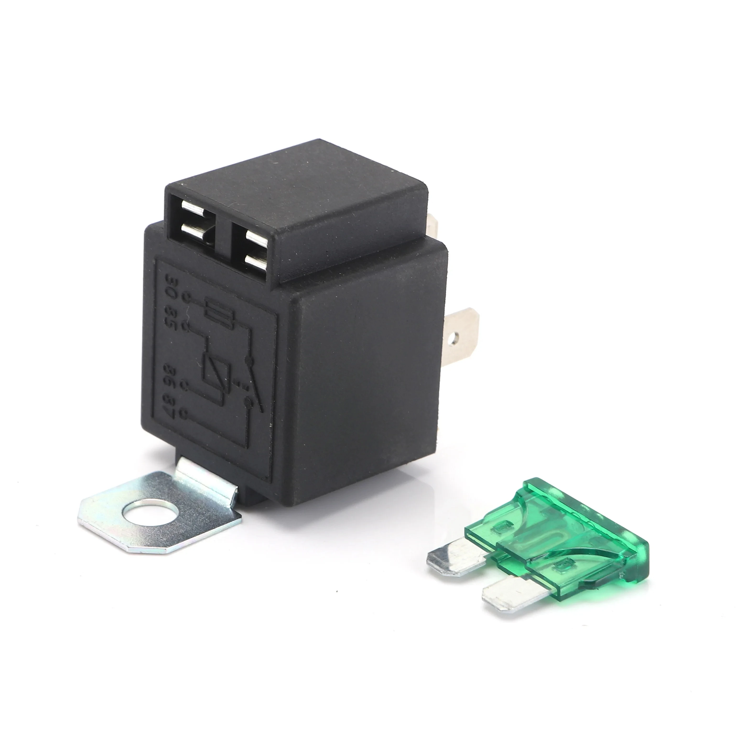 4P 5P 30A DC12V 24V Auto Motor Relay with Metal Bracket Normally Open Contacts Fused Relay Automotive Lamp Fuse Car Relais