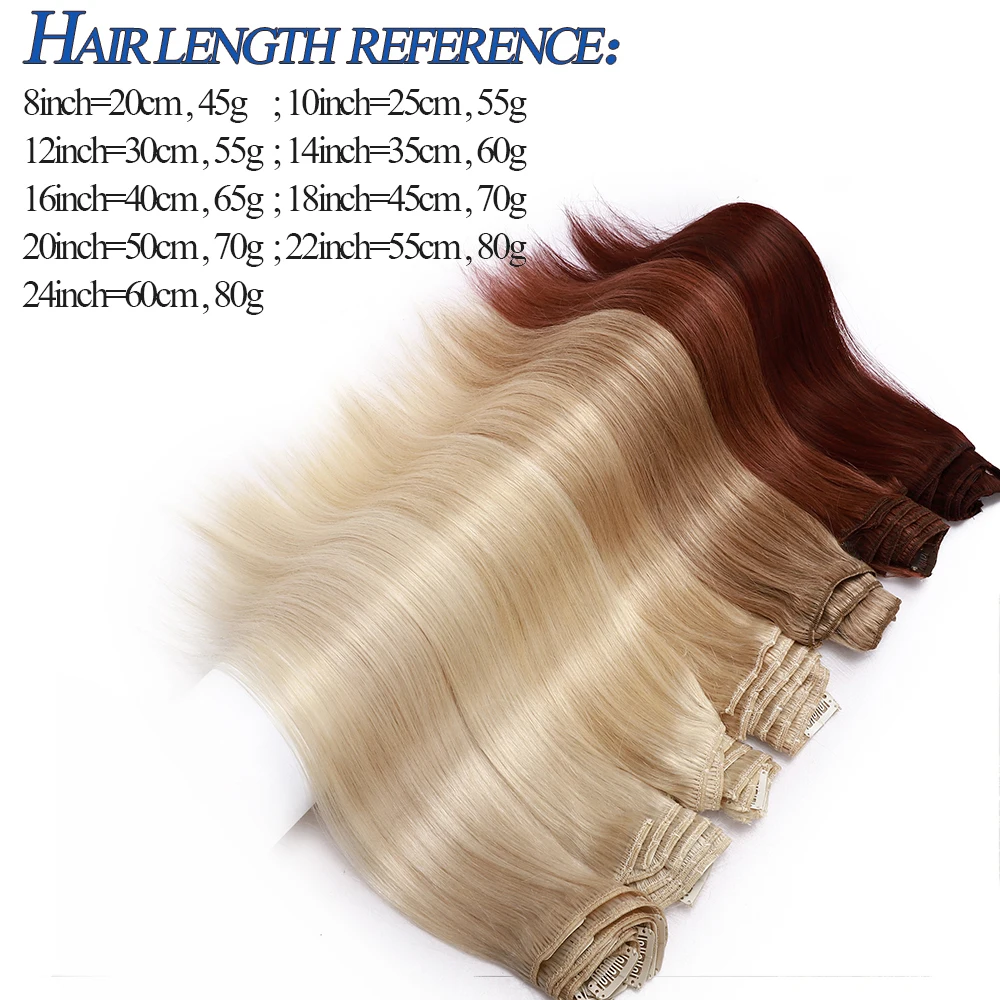 Rijke Keuzes 8 Stuks Clip In Hair Extensions Real Human Hair Ombre Kleur Haarspelden Clip In Hair Extension 10-24 Inch 50G-80G