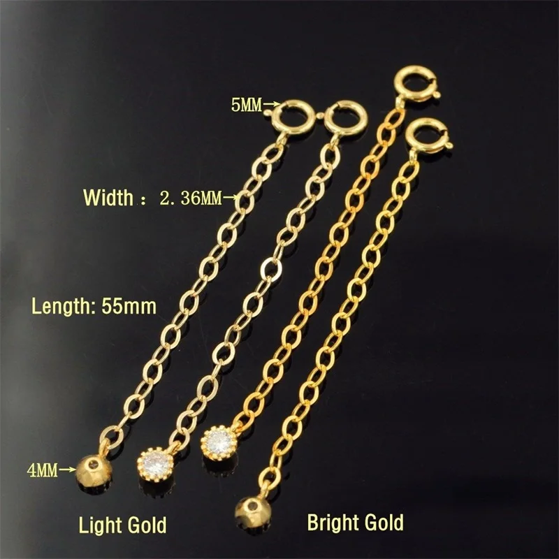 No Fade No Rust Fashion Real 14K Gold Filled Zircon Extension Chain For Jewelry Making Necklace Gold Filled Chain