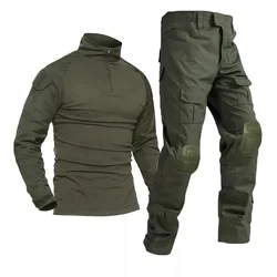 Tactical Suits Outdoor Paintball Outdoor Uniform Combat Camo Shirts Cargo Knee Pads Pants Men Clothing Wear-resisting