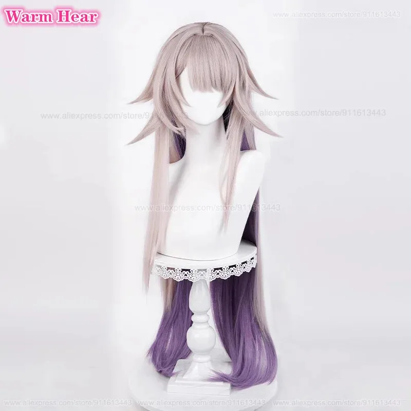 Juego HSR Herta sintético largo 100cm colores mezclados Cosplay Anime pelo resistente al calor pelucas para fiesta de Halloween + gorro de peluca gratis gkl/6