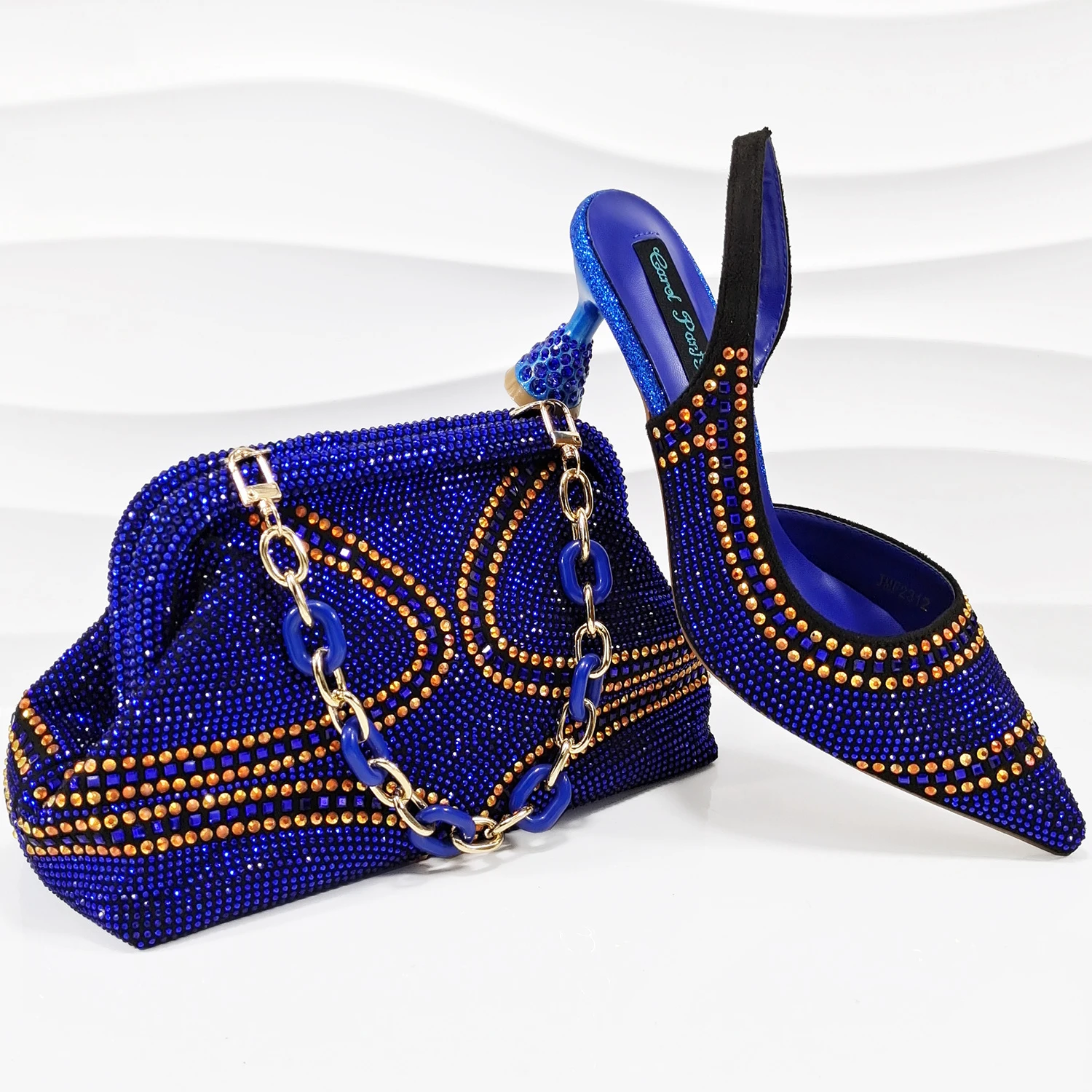 

doershow Italian nice Shoes With Matching Bags Set Italy African Women's Party Shoes and Bag Sets BLUE Color Women shoes SAA1-1