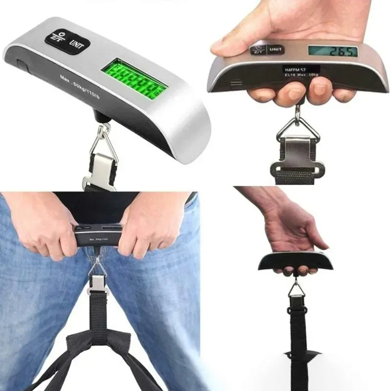 110lb/50kg Electronic Hanging Travel Suitcase Luggage Scales Portable Tool Digital Food Kitchen LCD Display Baggage Weight Scale