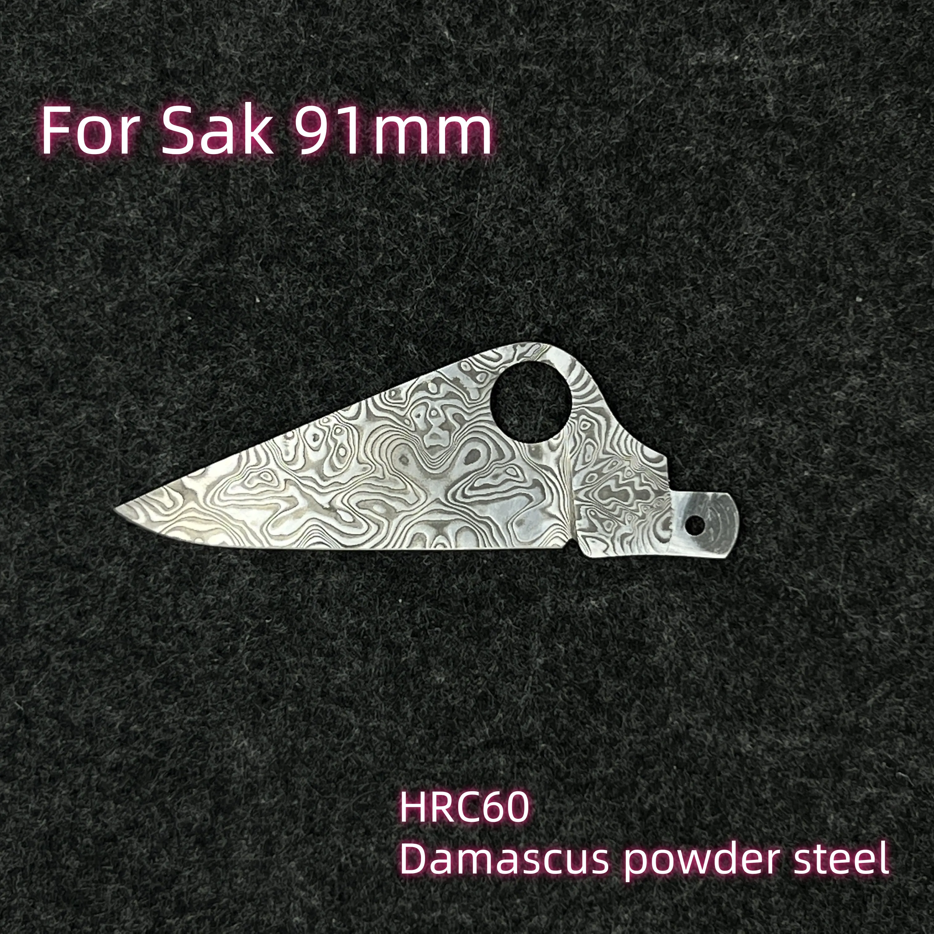 Handmade Damascus powder steel Replacement Large Blade For 91mm Victorinox Swiss Army Knife SAK Folding Knife DIY Accessories