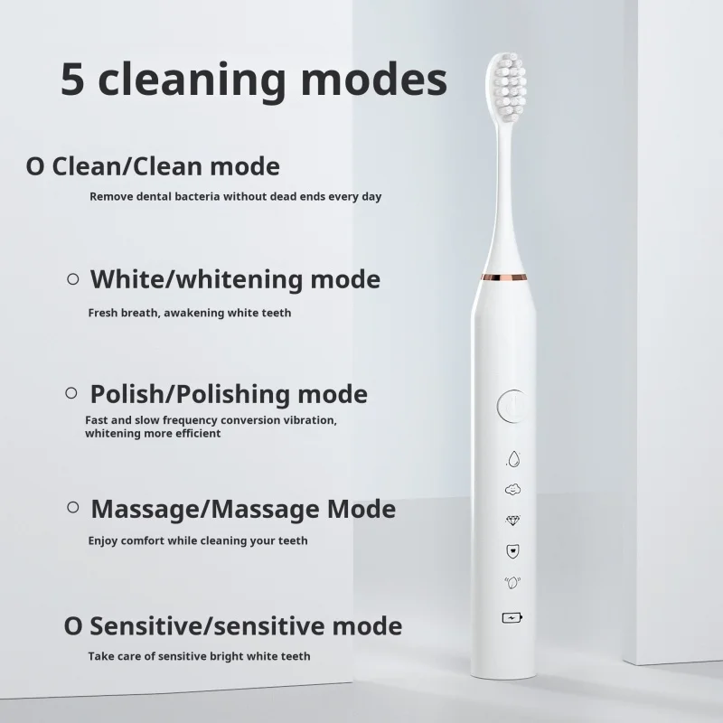 Smart Portable Home Electric Toothbrush Soft Bristle Rechargeable Smart Toothbrush