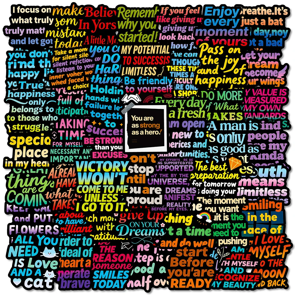 10/30/50 stücke Cartoon Neon Stil Motivation Phrase Aufkleber DIY Laptop Kühlschrank Telefon Tagebuch Scrapbooking Dekoration Aufkleber Aufkleber