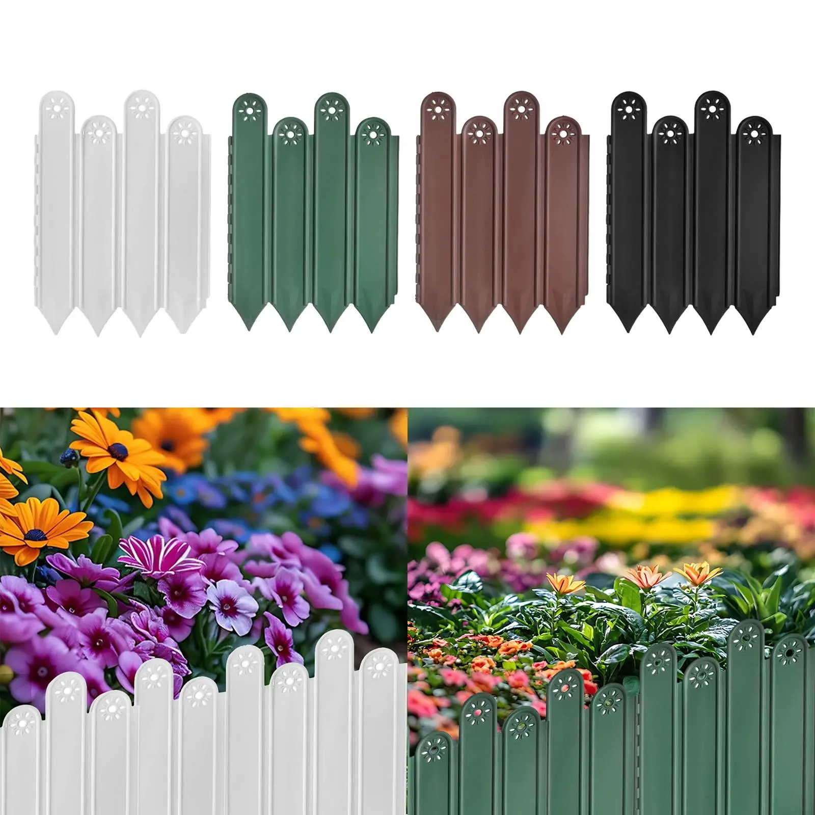 10x valla de jardín, paneles de camino de paisaje, vallas decorativas, bordes de jardín multiusos para patio al aire libre, árbol, césped para mascotas