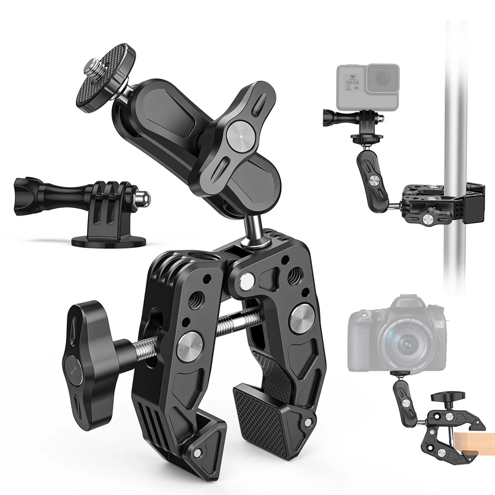 New Metal Super Clamp with 360 Ball Head Magic Arm Clamp with 1/4\