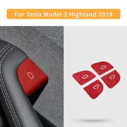 Door Switch Thin Patch for Tesla Model 3 Highland 2024 Alcantara Suede Door Switch Thin Decoration Patch Sticker Car Accessories