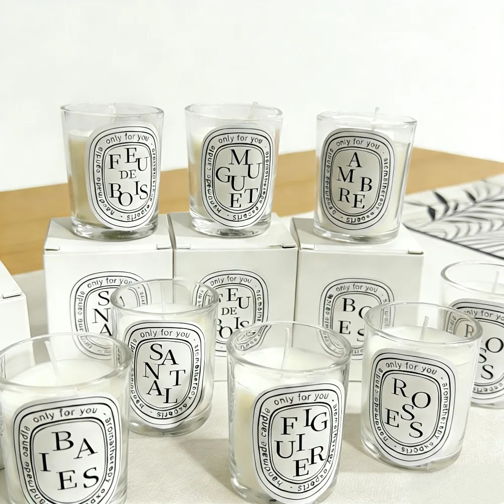 Nouvelle bougie parfumée, cadeau romantique, pot transparent, bougies aromatiques, lumière pour les invités de mariage