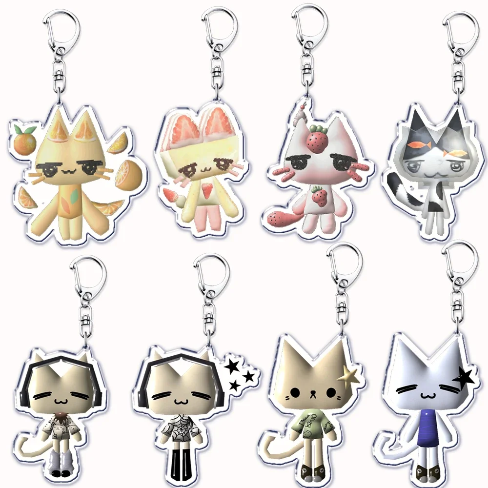 Funny Y2k Cute Anime Toro Inoue Keychain Kawaii Ha4to Cats Keyring for Bag Accessories Key Chain Ring Jewelry Fans Friends Gifts