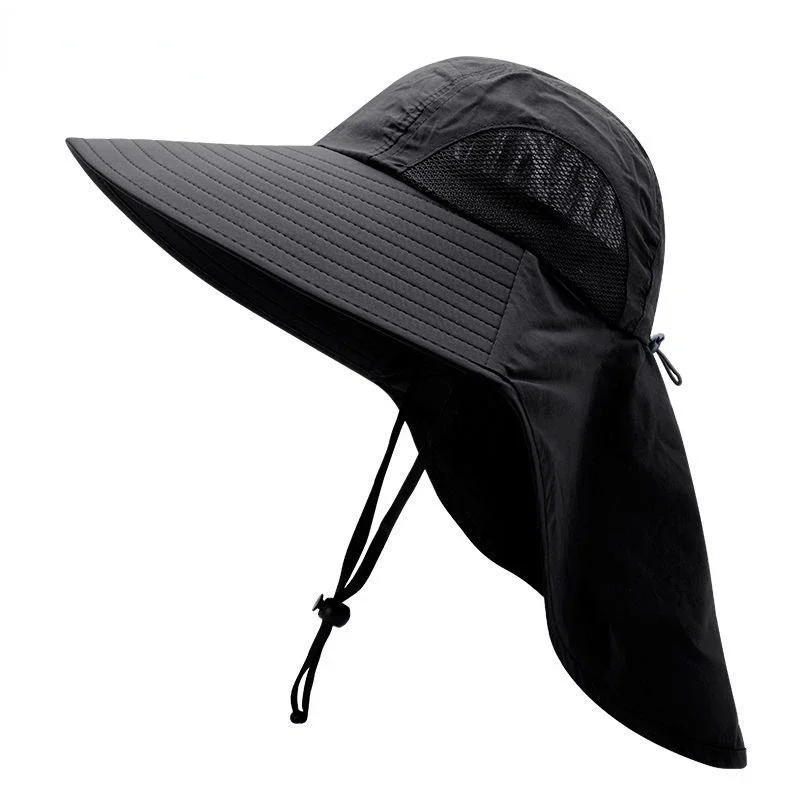 Sombrero de pesca con protección solar para hombre, gorra transpirable de verano para acampar, senderismo, Anti-UV, con cubierta para el cuello