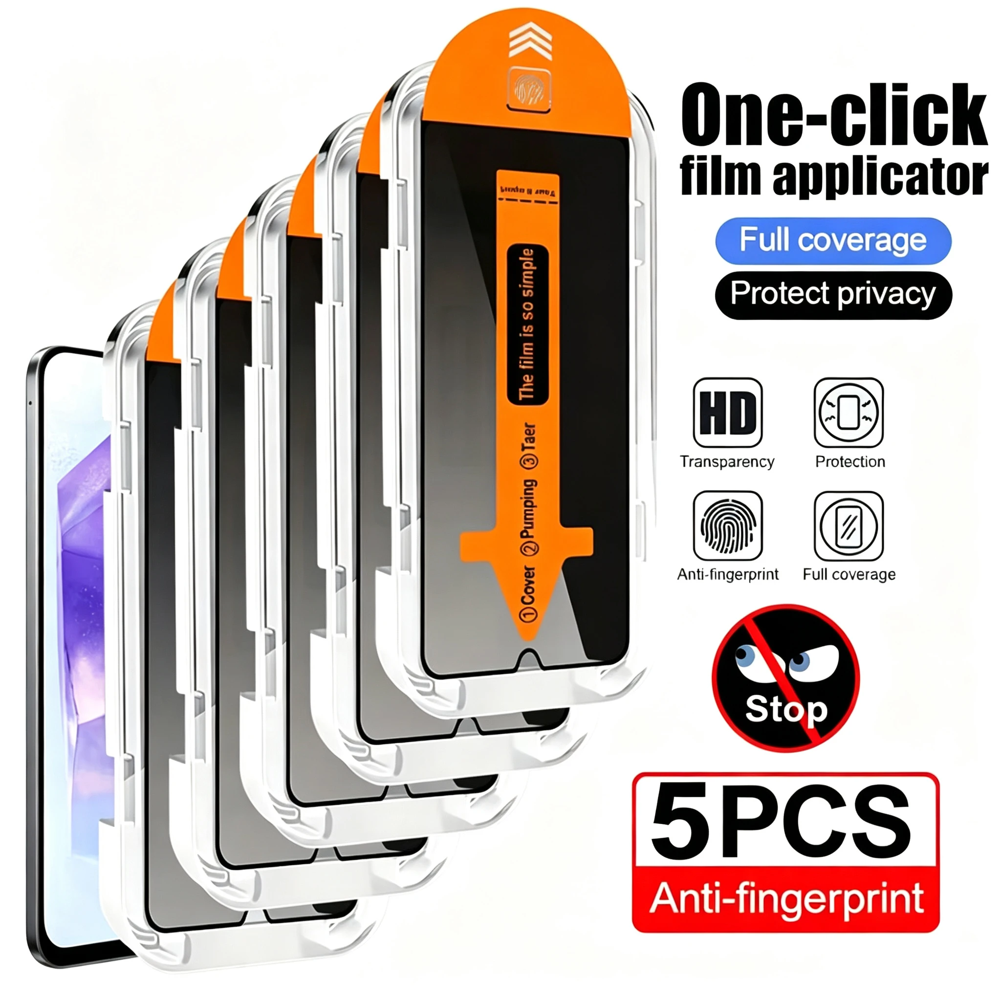 5PCS Easy Install Privacy Screen Protector For Poco X7 Pro X8 Pro Max F7 M7 X6 M6 Pro 5G F6 F5 M5S M3 X3 C75 C65 Tempered Glass