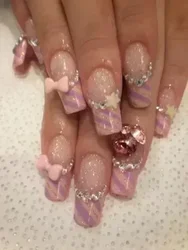 10Pcs Handmade High-End Vip Custom Press On Fake Nails Long Coffin Acrylic Fake Nails Cartoon Gothfrench Nail Party Sticker
