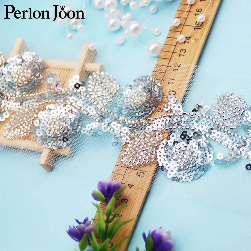 5 ياردة اثنين نمط عرض الزجاج مطرز الترتر تقليد اليدوية شبكة شريطة من الدانتيل تقليم حزام ملابس DIY بها بنفسك اكسسوارات الديكور HB092