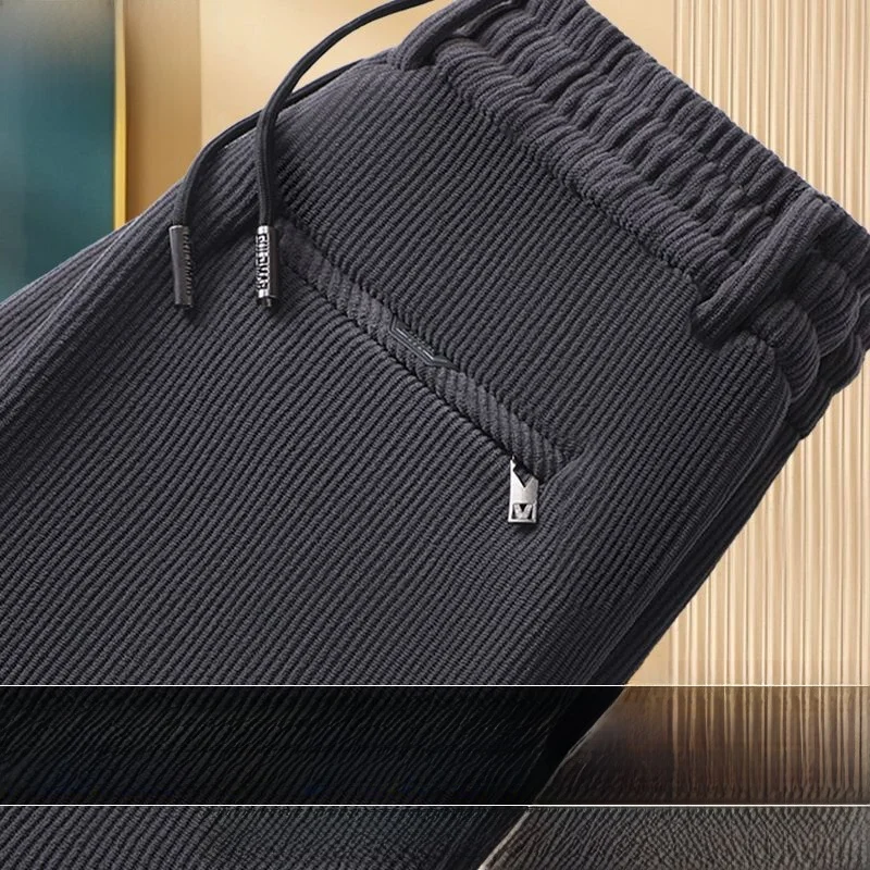 

Thiened Fce Busin Casual Men's Pants Loose Straight Leg Trousers for Autumn Winter Faion Urban Sle Youth Wear