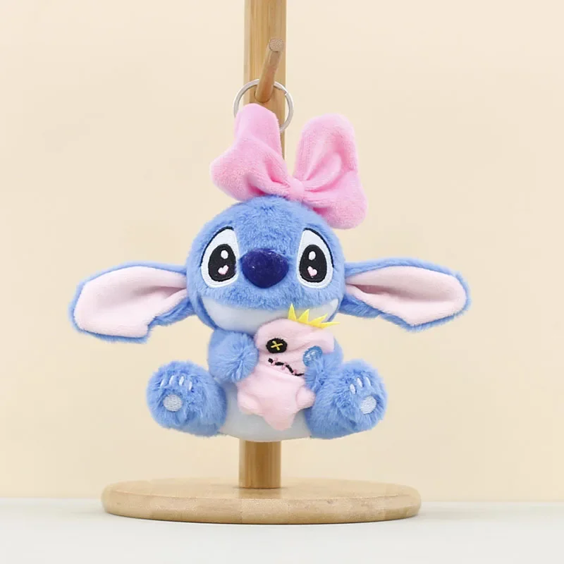 2025Bowknot Stich Plüsch Schlüsselbund Puppe Paar Rucksack Dekoration Anhänger kinder Spielzeug Greifer Puppe Geburtstag Geschenk