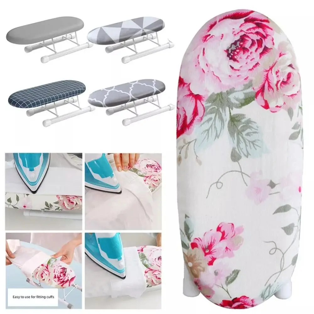 Portable Foldable Mini Ironing Board Heat Resistant Home Supplies Ironing Board Rack Metal Household Clothes Ironing Cover