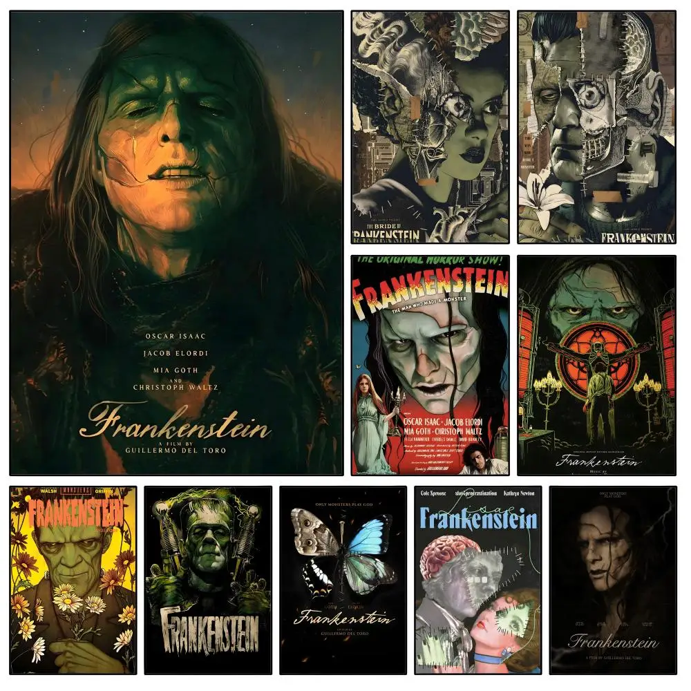 Film F-Frankenstein Gothic Monster Poster Waterproof HD Modern Peel And Stick Wall Decor Bedroom Living Room Dorm Office