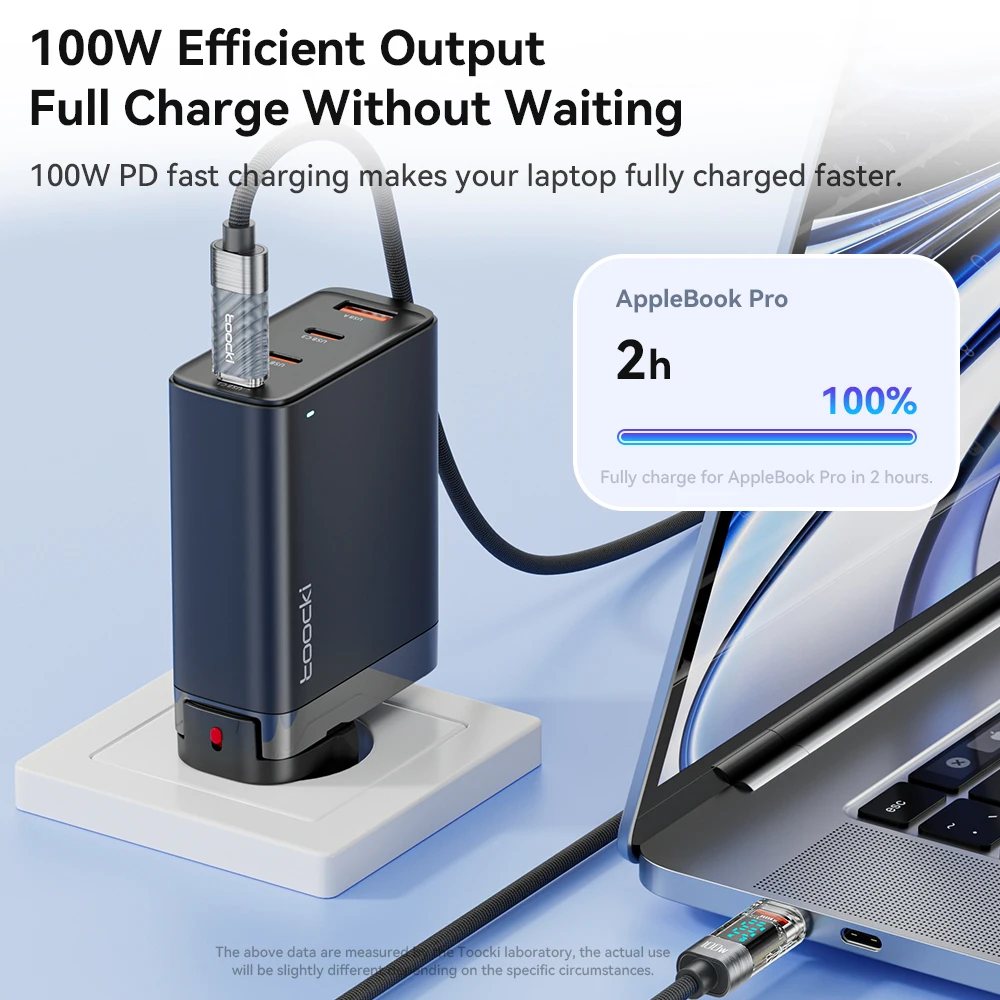 Toocki Type C To USB Type C Display Charging Cable 100W PD Fast Charger Cord For Macbook Xiaomi POCO Transparent USB TypeC Cable