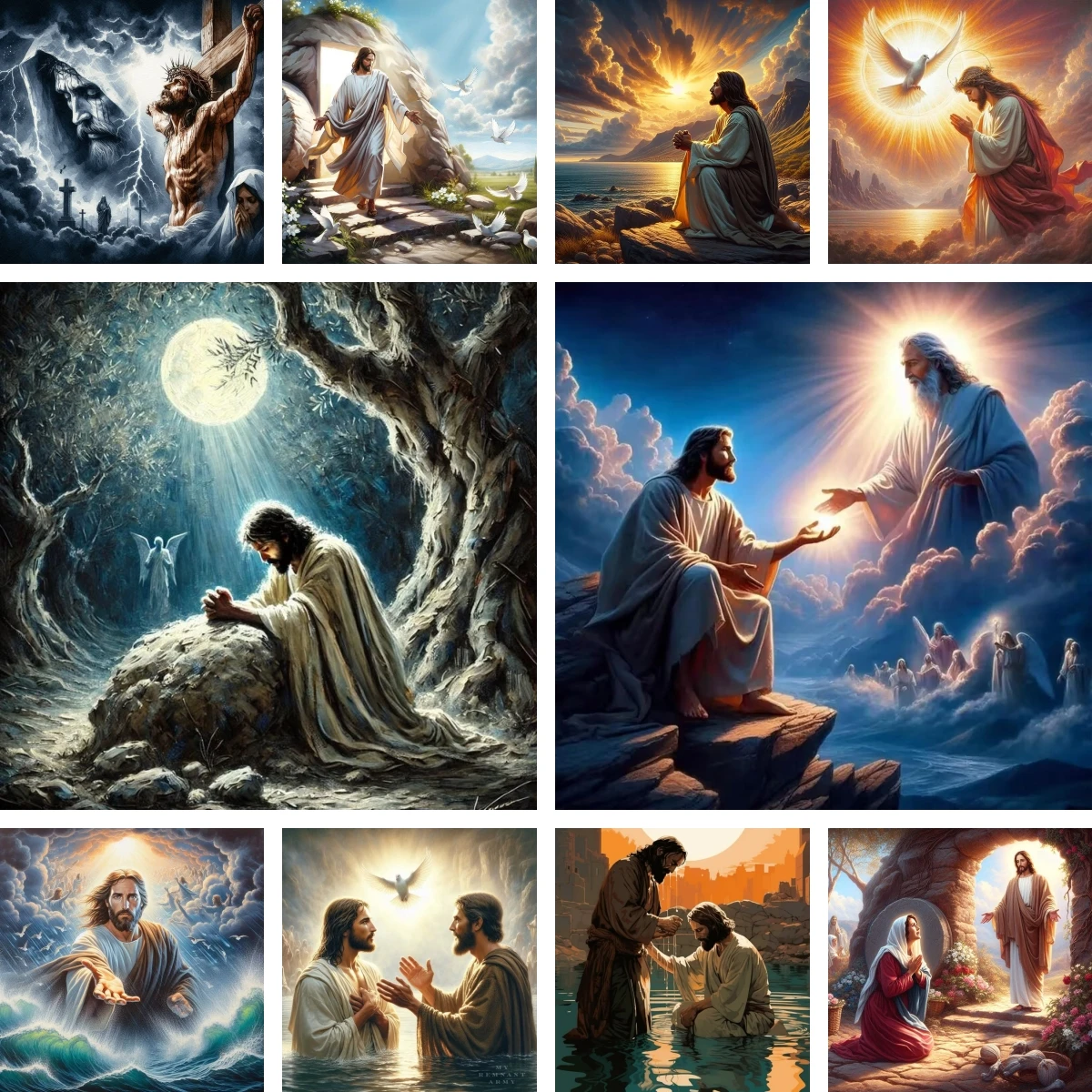 

Needlework Diamond Embroidery Jesus Praying Christian Faith, Bible Inspired Religious Pictures Rhinestones Diamond Painting