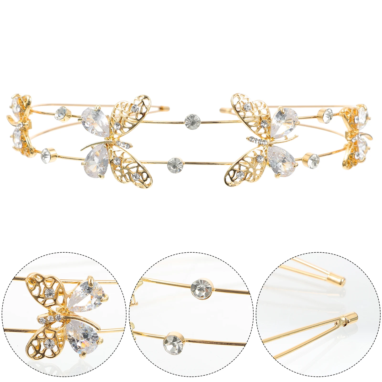 

Rhinestone Hairband Elegant Butterflies Decor Headpiece for Women Girls Party Wedding Rhinestone Hairband Decor