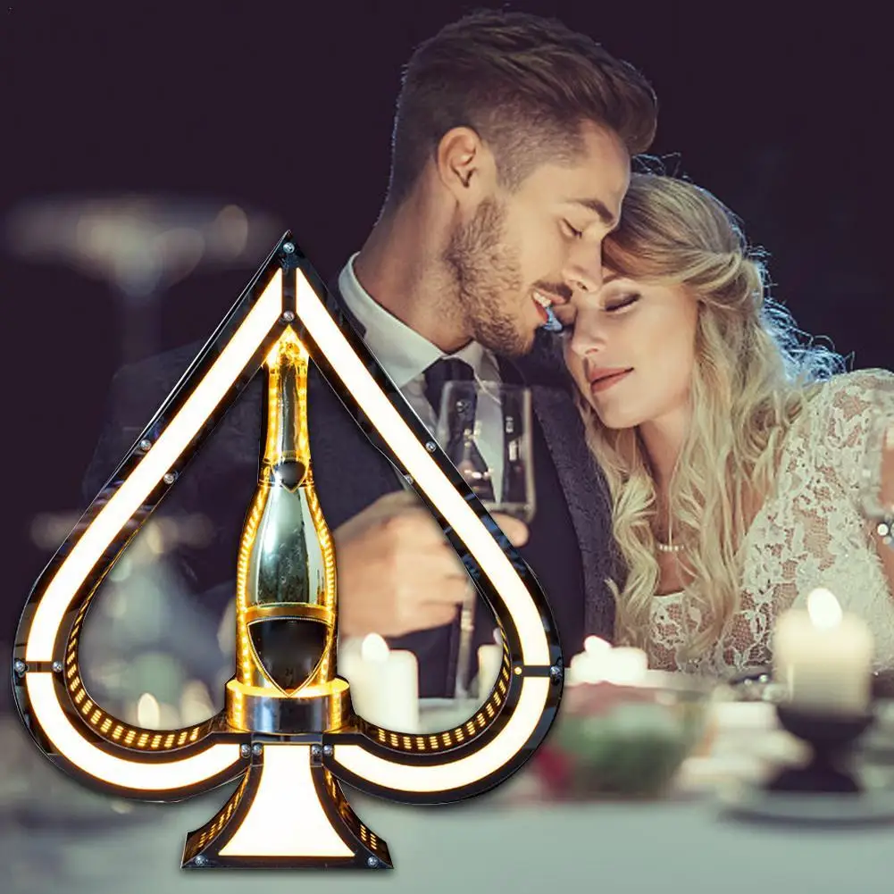 

Glowing Wine Bottle Display Ace of Spades Champagne VIP Bottle Presenter Chargeable for Bar/Hotel/Nightclub/Private Party