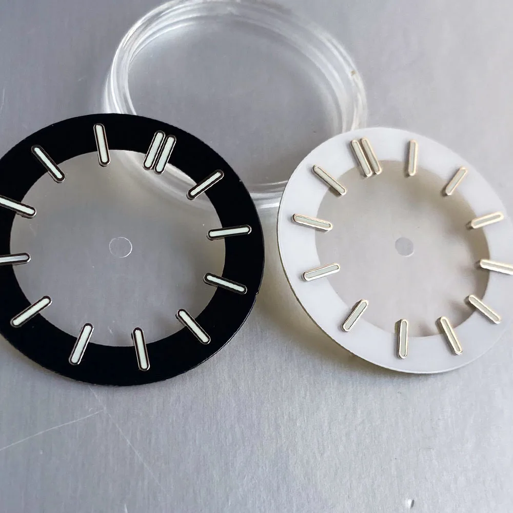 Black White 29mm Watch Dial for NH70 NH72 NH71 NH35 Movement Skeleton Hollow Dial Ring Luminous Watch Accessories Part view 4