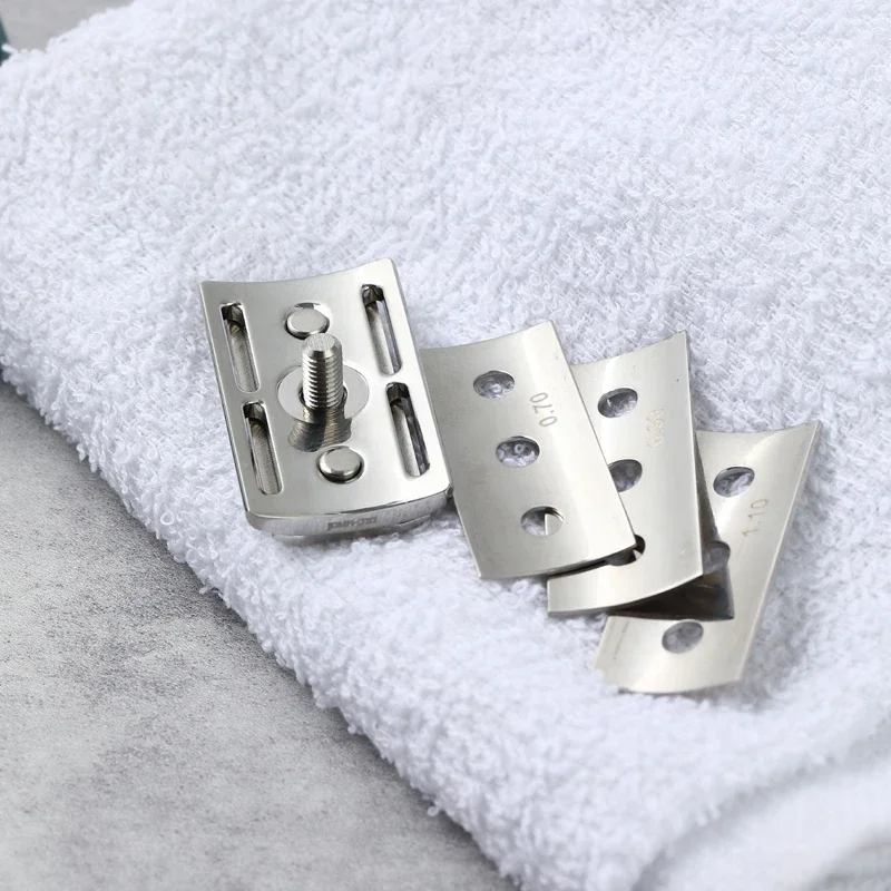 Yaqi Trifecta с зазором лезвия 0,7 мм, 0,9 мм и 1,1 мм для удобного бритья, портативная бритвенная головка из полированной нержавеющей стали 316,