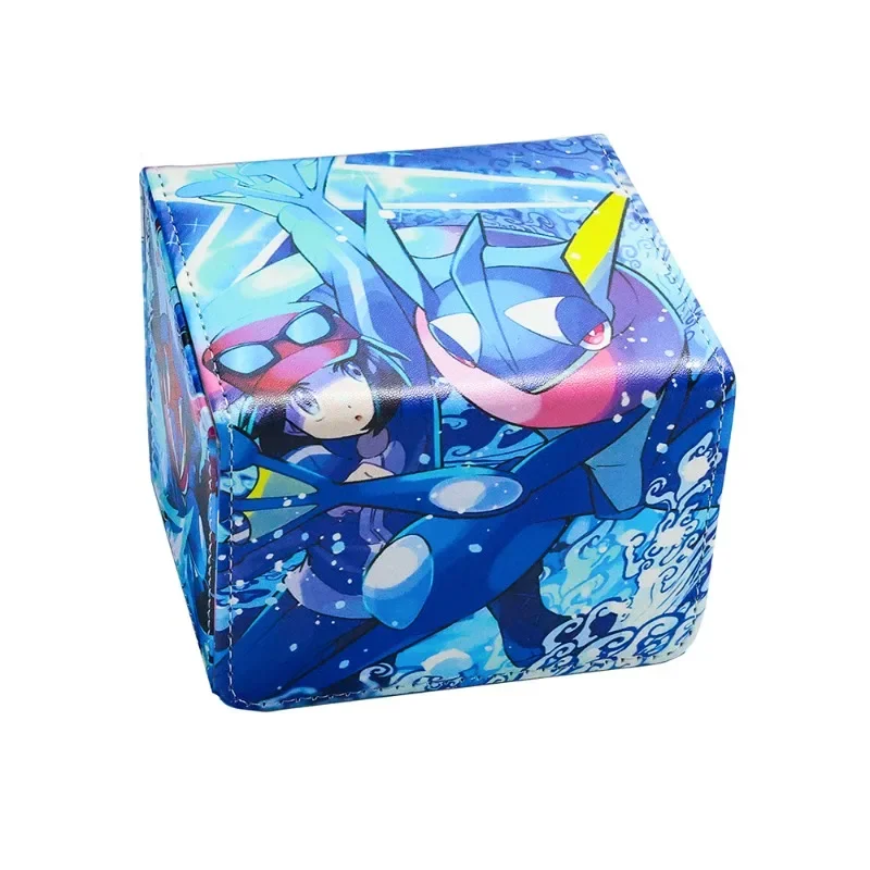 Pokemon Greninja Animation Characters DIY Magnetic Attraction Leather Card Storage Box Anime Classics Game Collection Cards Toy