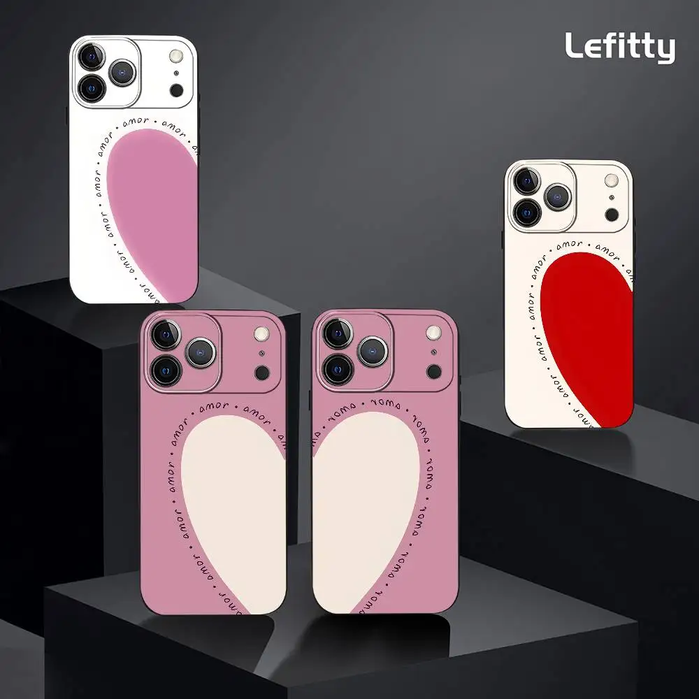 Love couple phone case for iPhone 17 16 15 14 13 Pro Max Plus Mini Frosted Soft Case Funda Shockproof Cases