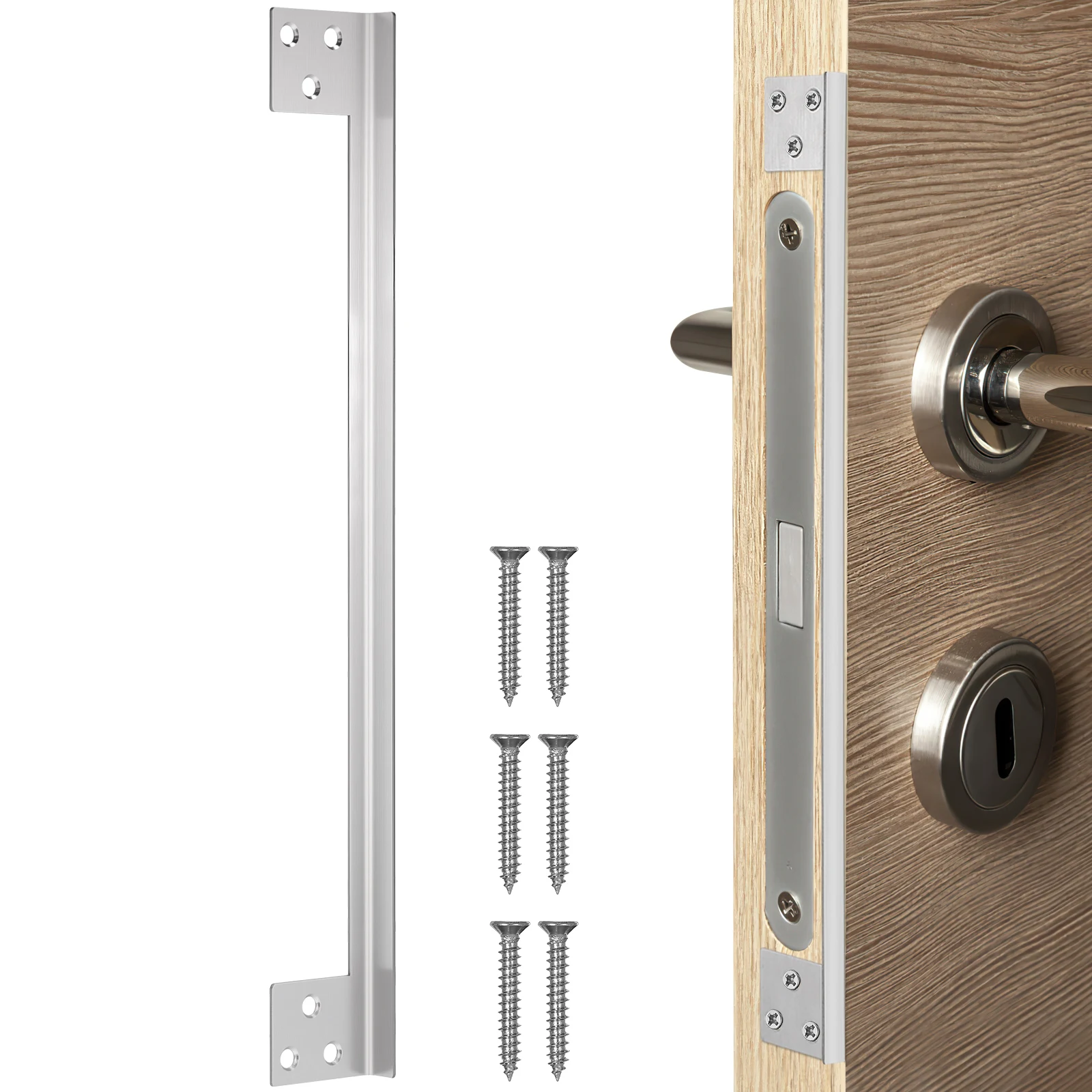 

Stainless Steel Guard L-Shaped Outswing Security Protector Durable Metal Latch Shield Latch Reinforcement Door Security