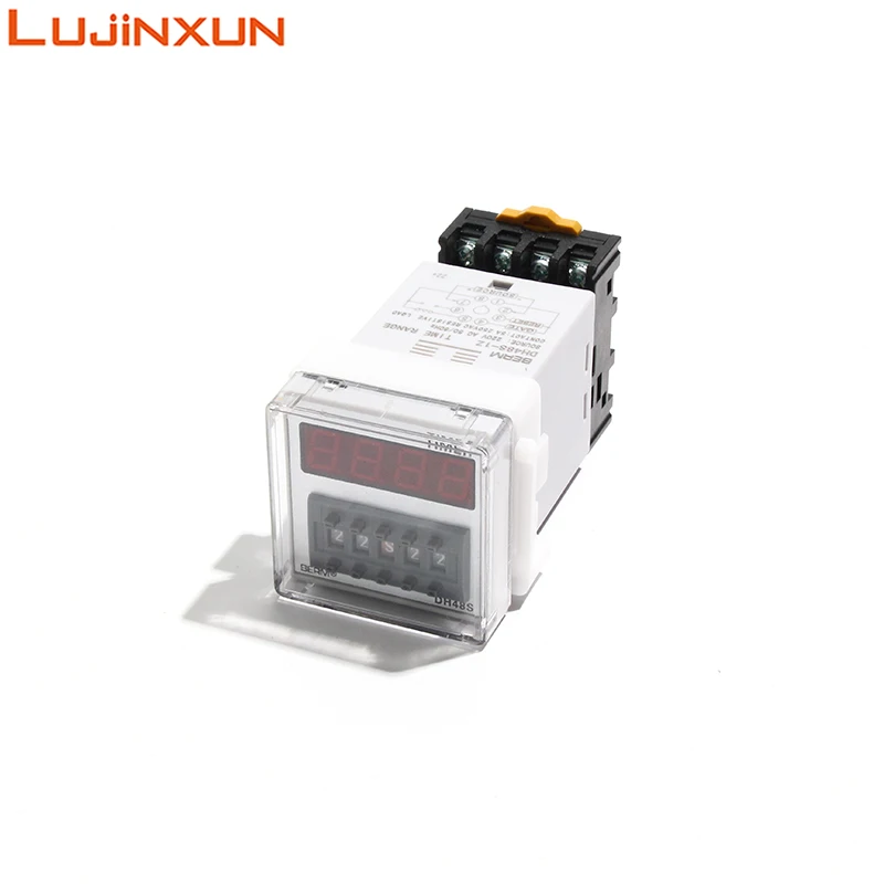 LUJINXUN DH48S-1Z Digital Display Time Relay, Timer with Pause, Reset Contact, Adjustable from 0.01 to 99 Hours,With The Base