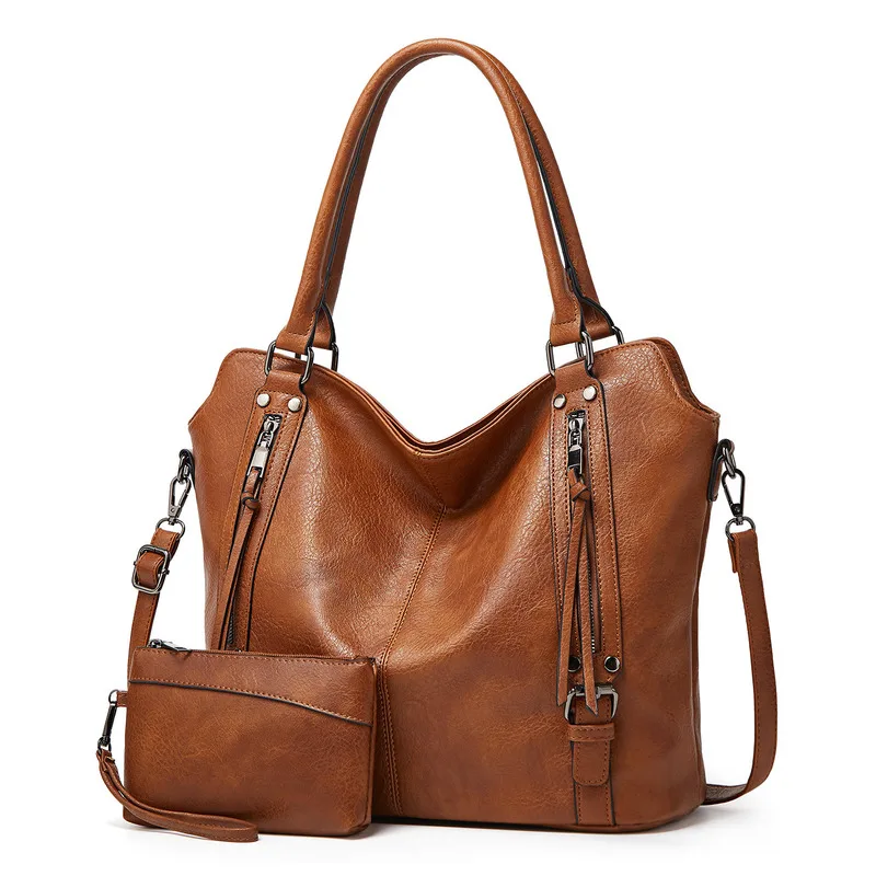 KK  2024 New Handheld Tote Mother And Child Fashion Crossbody One Shoulder Soft Leather Women's Underarm Bag