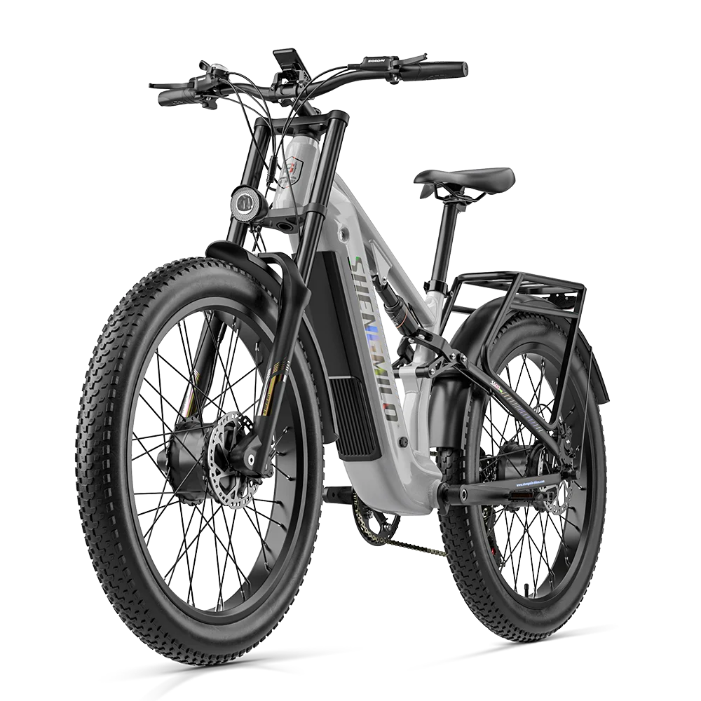 AliExpress Shengmilo S600 Pro Electric Bike Dual Motor Electric Bicycle For Adults 48V 25AH Battery 26 Inch Fat Tire E-bike Full Suspension   Mountainbike Moped