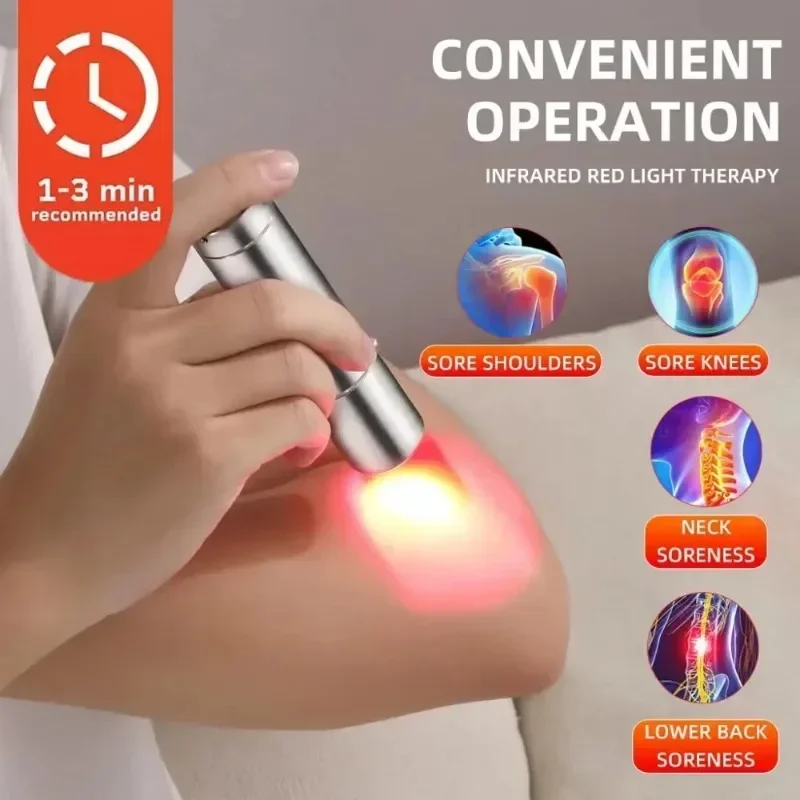 New LED infrared adjustable therapy and beauty pen, rechargeable portable, non removable red therapy flashlight