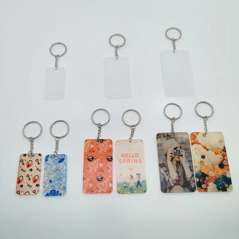Custom Photo Hreat Transfer Acrylic Keychain - Personalized Logo Keyring for Mobile Phone Accessory Ideal Gift for Family Friend