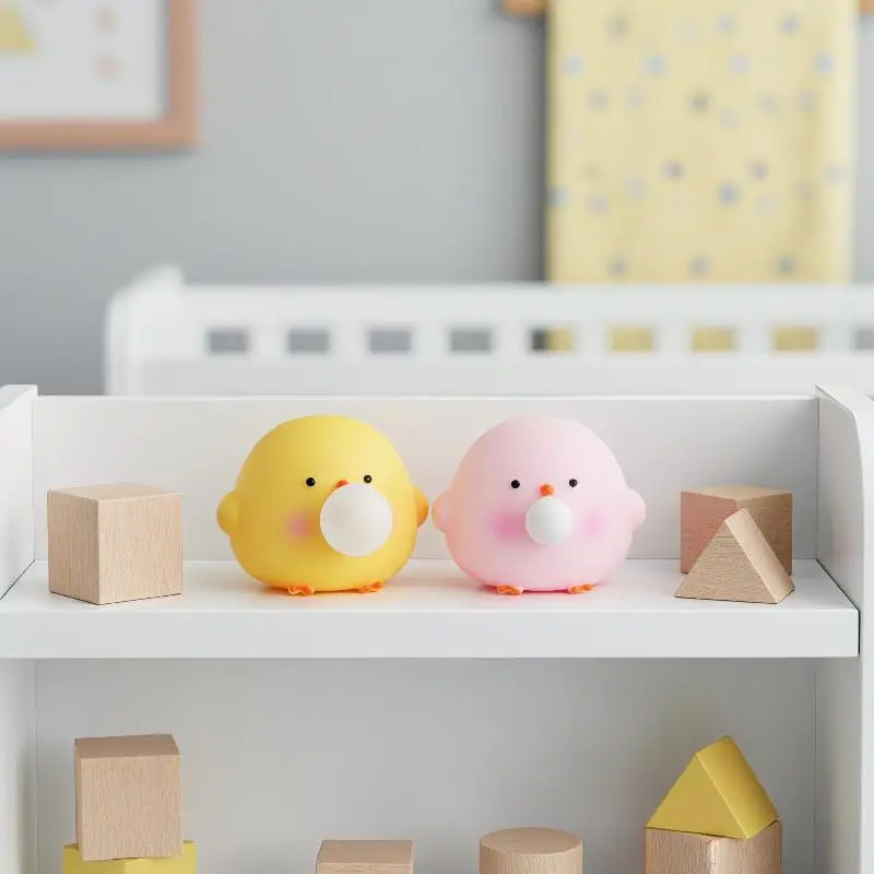 Cute Blow Bubble Chick Squishy Fidget Toys Soft TPR Material Sensory Toy for ADHD Kids Adults Stress Relief