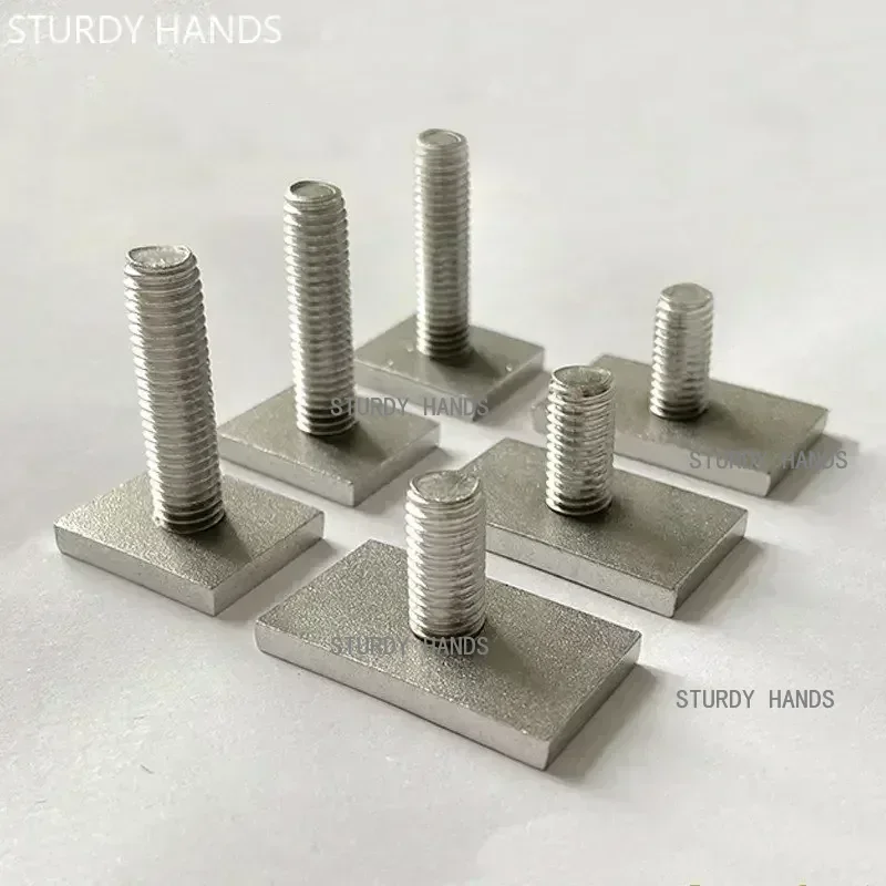5Pcs Stainless Steel T-Slot Chute Rail Track T Shape Type Rectangle Hammer Head Bolt Screw M6 M8 Hardware Tools Supplies