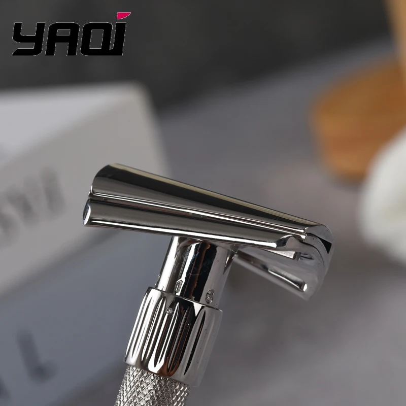 2026 YAQI Torqx Adjustable Safety Razor Slant Stainless Steel with 7 Blade Gaps (0.6mm to 1.8mm) for Various Shaving Types view 3