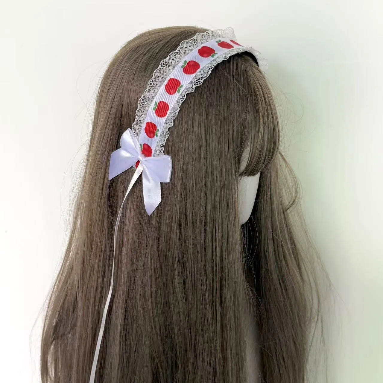 

1Pc Women Cute Red Apple Lace Gothic Lolita Headband Headdress Anime Maid Cosplay Hair Accessories Headwear Headpiece Hair Clips