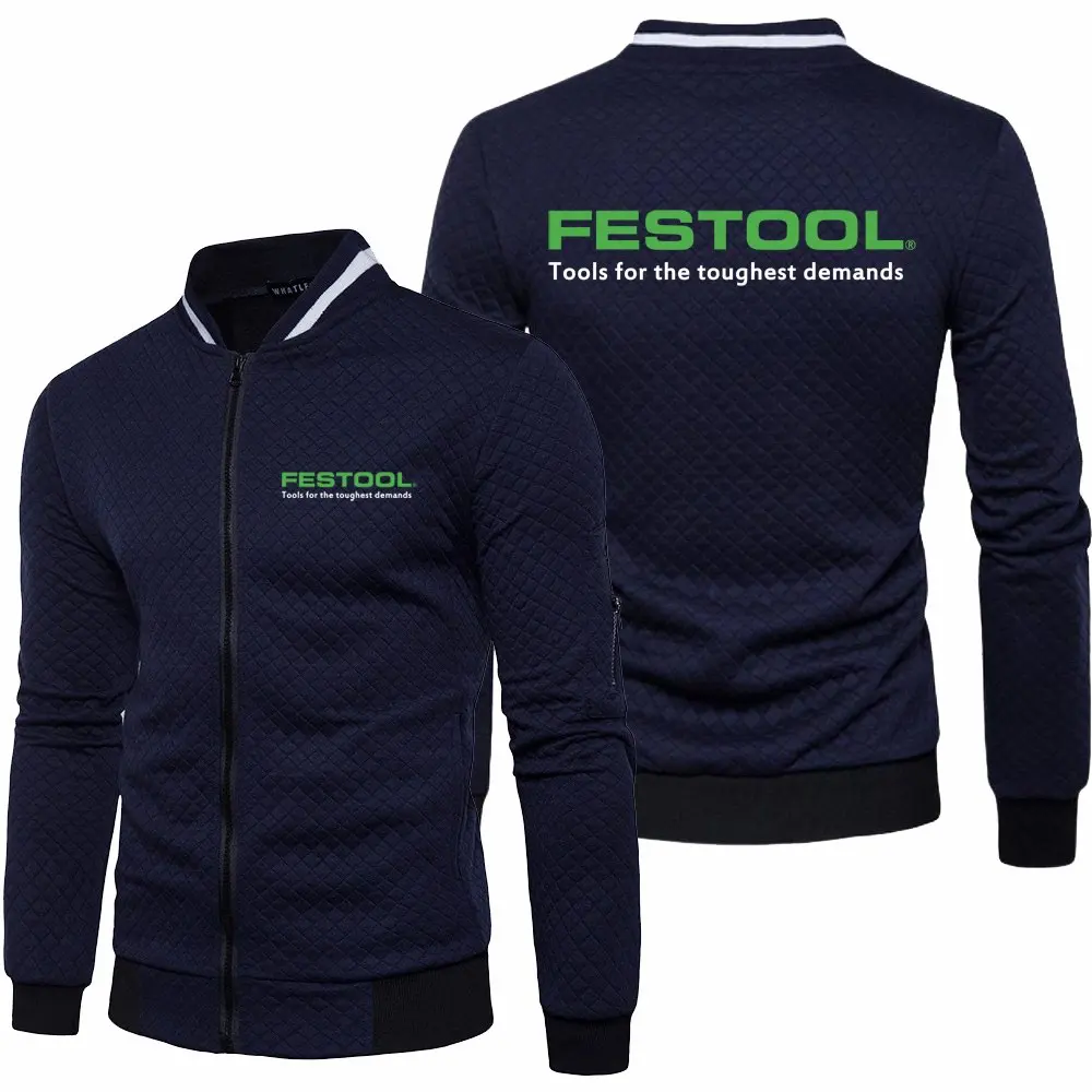 الرجال طويلة الأكمام سستة هوديي ، بلوزات الذكور عادية ، الربيع والخريف ، أدوات Festool شعار سترة ، ملابس رياضية جديدة ، والأزياء