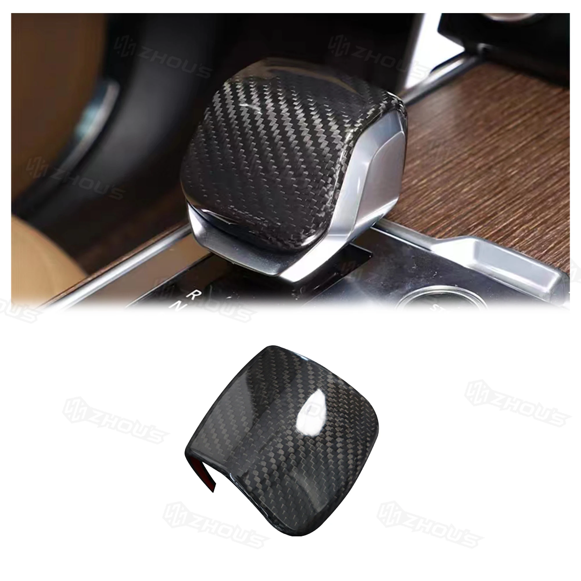 

Car Accessories Carbon Fiber Handle Gear Knob Cover for Land Rover Defender Range Rover Interior Upgrade