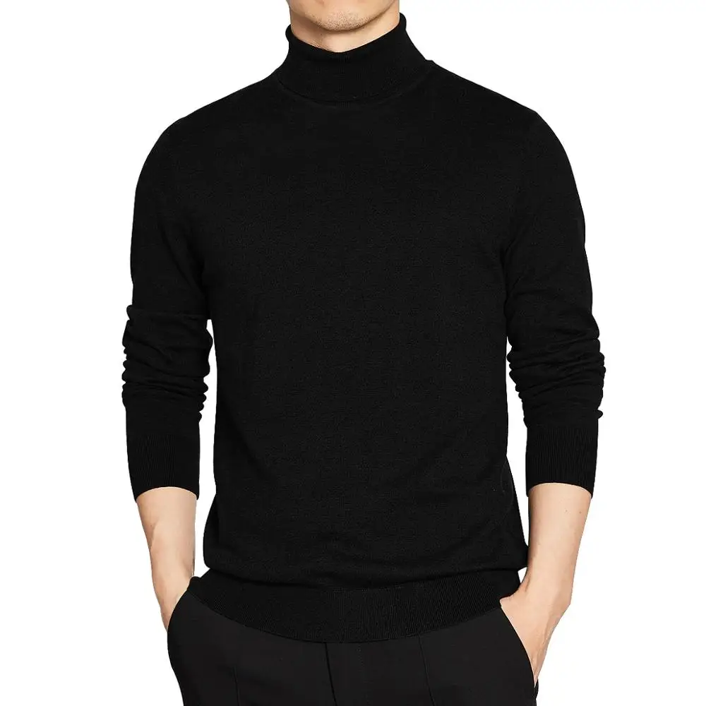 2025 High Quality Casual Turtleneck Sweater Men Pullover Basic Solid Turtle-neck Long Sleeve Sweater Base Shirt Male Knitwear