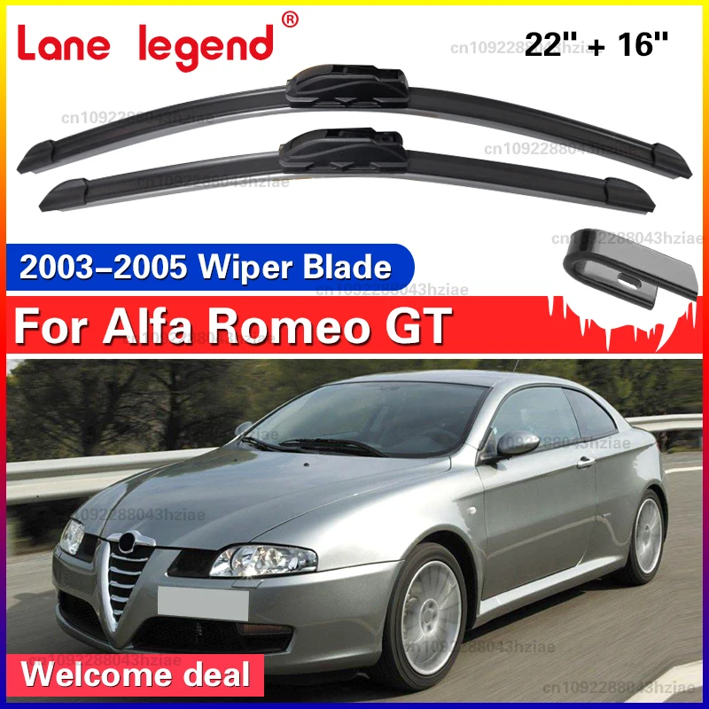 

For Alfa Romeo GT 2003 2004 2005 LHD 22"+16" Car Wiper Blade Front Window Windshield Rubber Refill Wipers Car Accessories