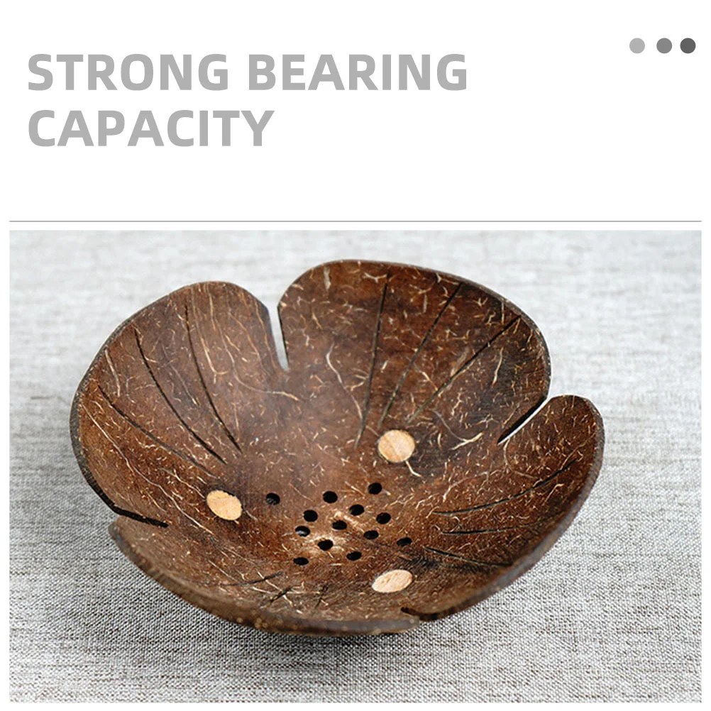

Coconut Shell Holder Flower-Shaped Drain Tray Bathroom Organizer Soap Storage Rack Household Soap Container For Home Use
