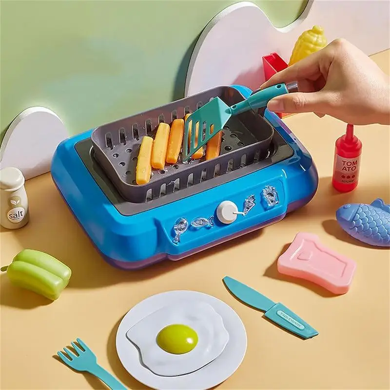 Kids Cooking Machine Toy Set Kitchen Toys With Music And Light Color Changing Simulation Food Pretend Play Toy Gift For Children