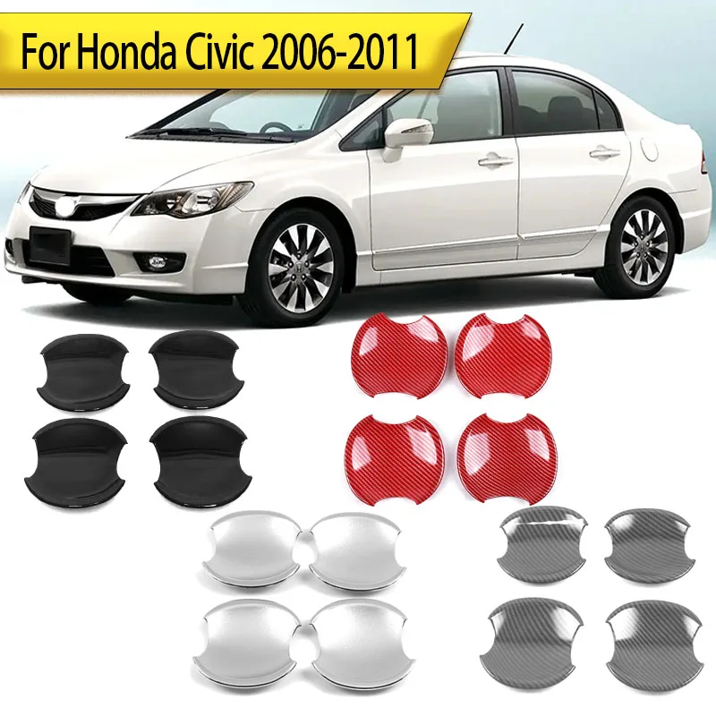 

Для Honda Civic 2006-2011 черный стиль/хромированная дверная ручка, крышка чаши, ручка, чаша, детали, автоаксессуары