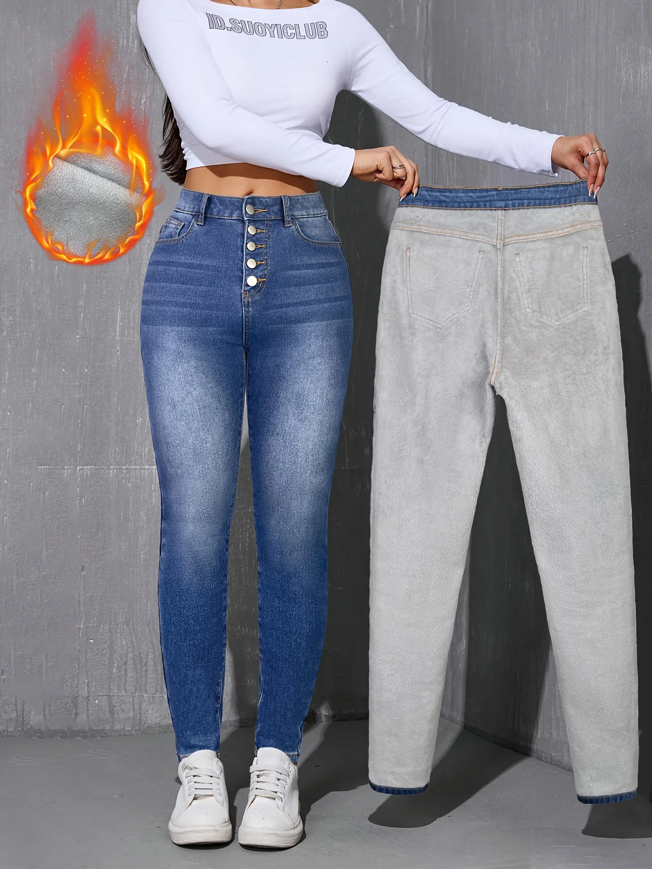 

Женские облегающие джинсы на пуговицах и бархатные усы в американском стиле с высокой талией, эластичные потертые брюки с наклонными карманами для путешествий